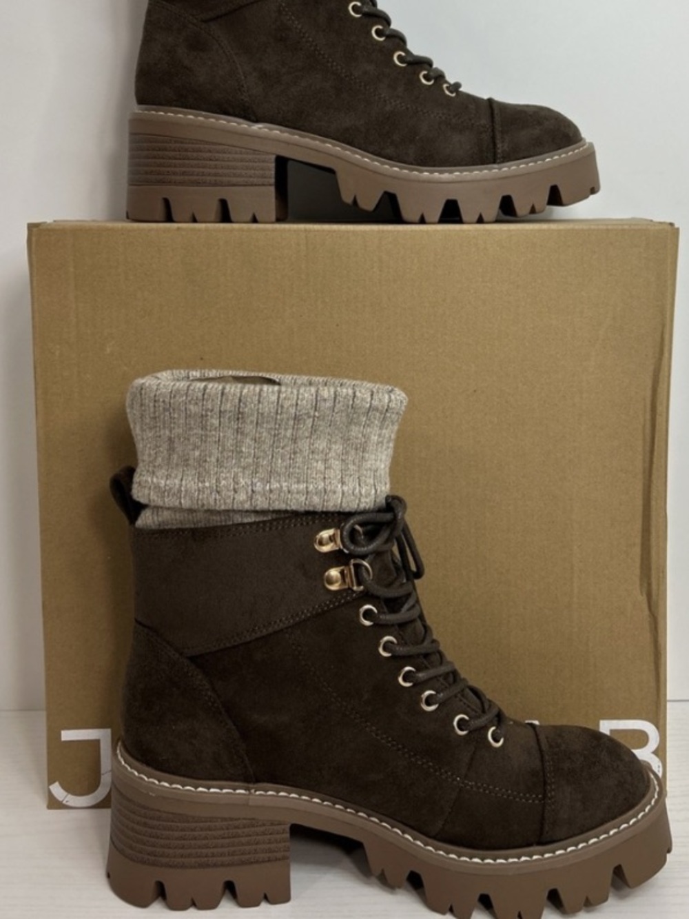 JustFab Women Boots Cold Madrid Color Brown CUBB /OATMEAL Size US 7.5 - Picture 5 of 8
